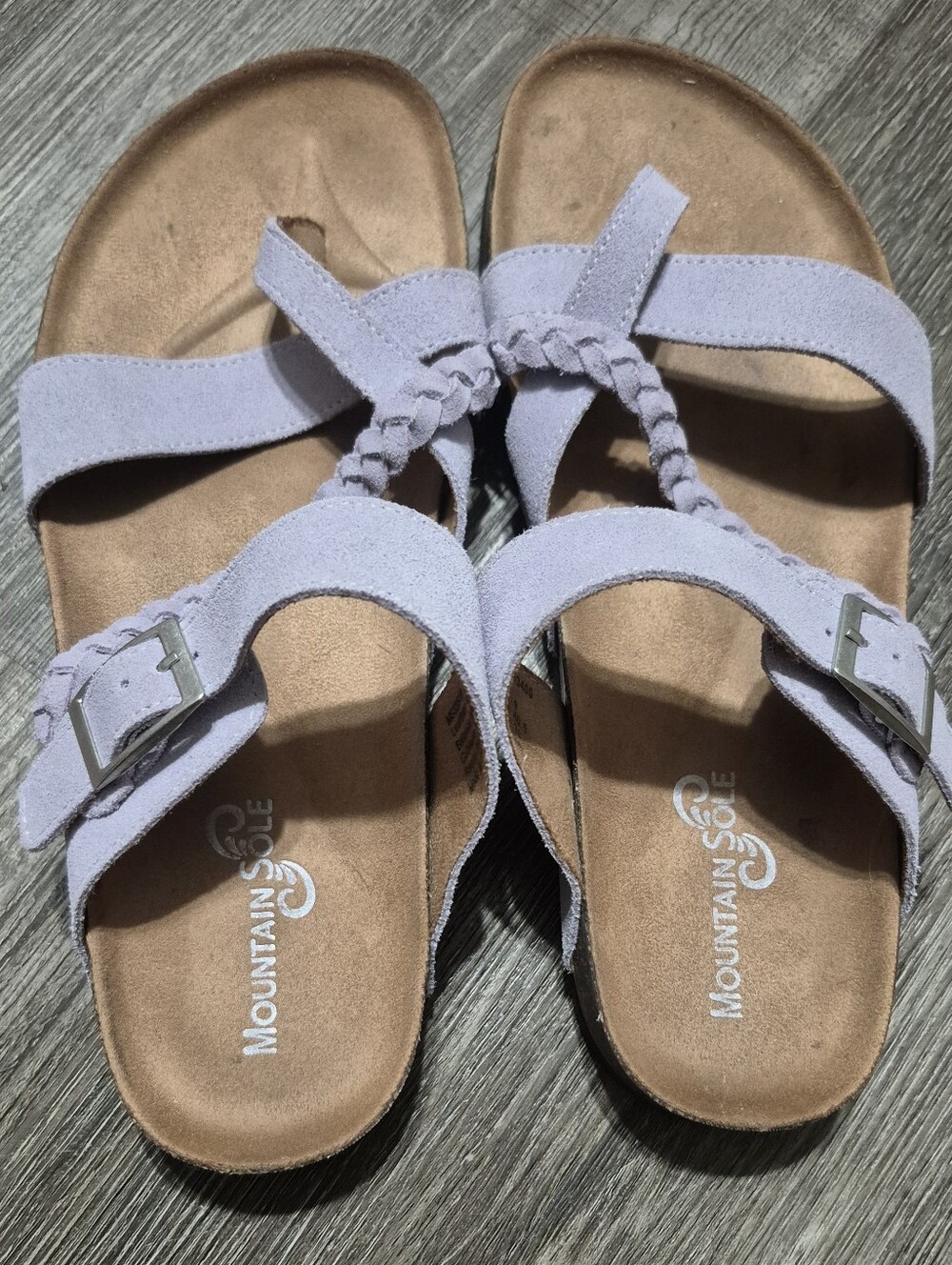 Mountain Sole Braided Strap Sandals in Light Lavender
